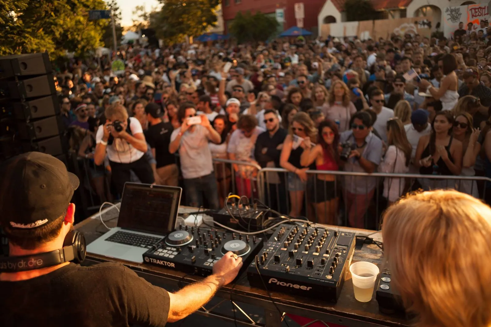 A DJ facing the SamJam crowd