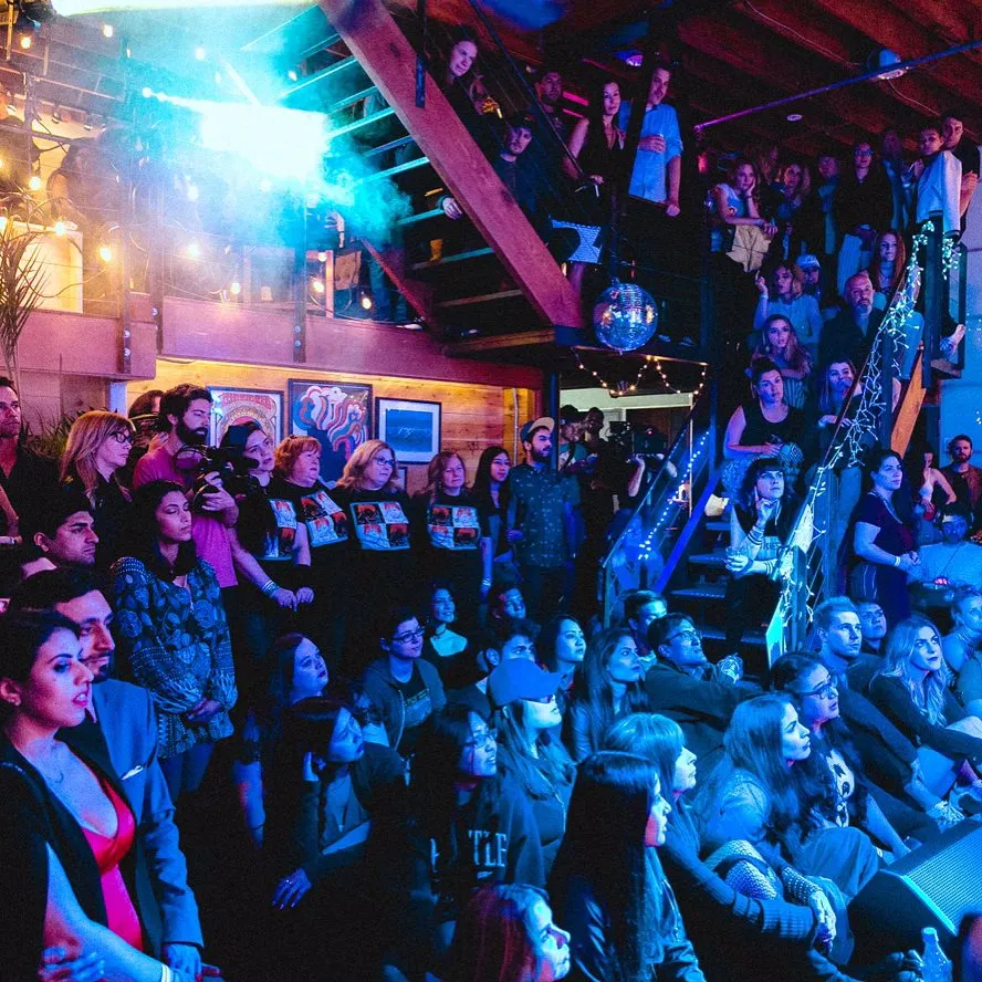 A packed crowd at a Winston House show